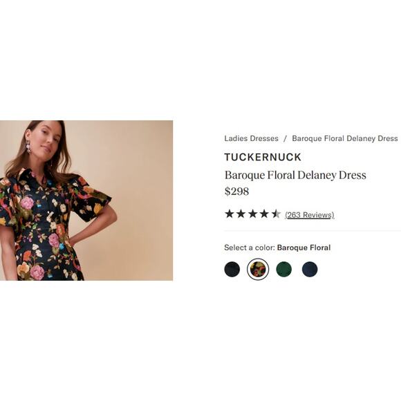Tuckernuck Baroque Floral Delaney Maxi Dress Short Sleeve Collared Shirt Dress-S - Picture 2 of 11